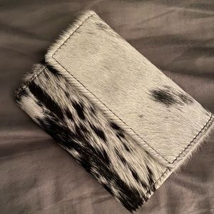 Myra bag tri fold wallet black white